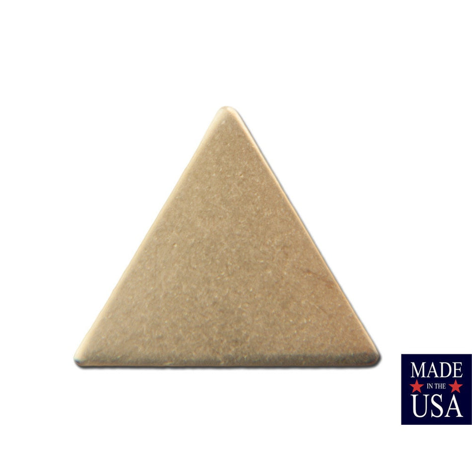 No Hole Raw Brass Triangle Charms Drops 13mm (10) mtl147B
