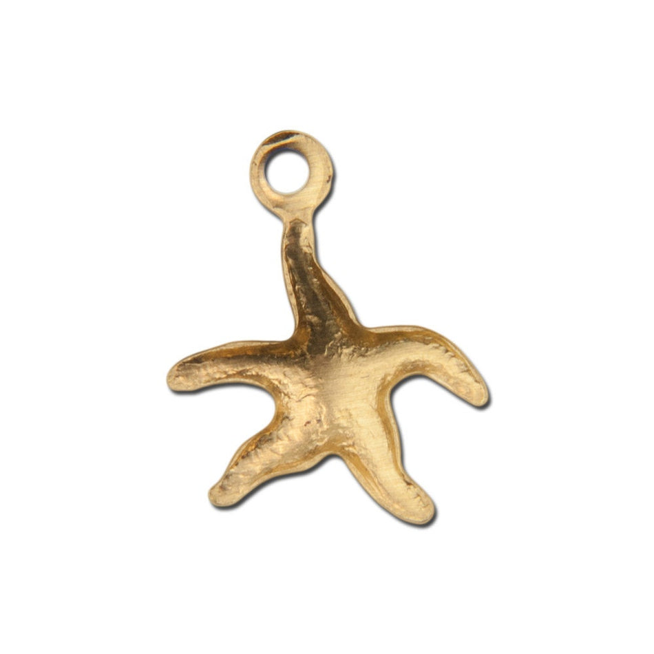 Top Loop Raw Brass Starfish Charm (8) chr019B