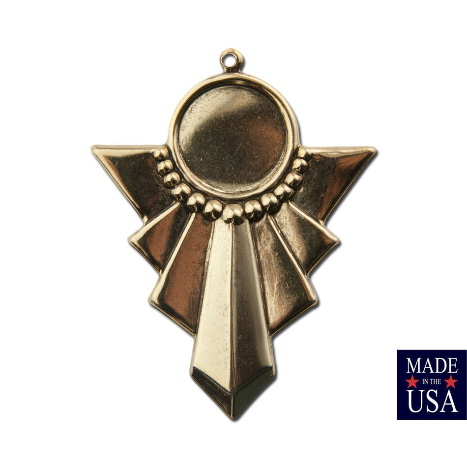 1 Loop Antiqued Gold Swag Pendant with 13mm Setting (4) pnd022