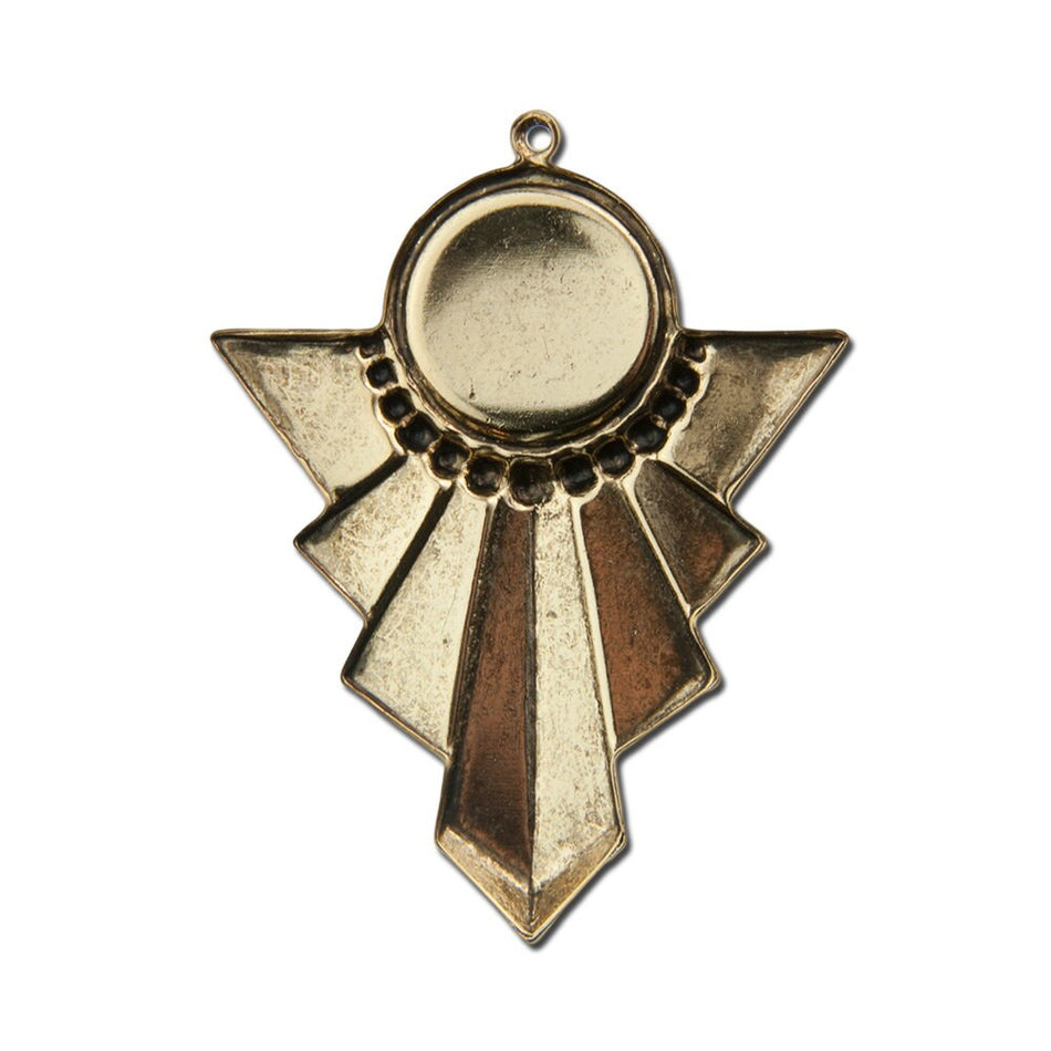 1 Loop Antiqued Gold Swag Pendant with 13mm Setting (4) pnd022