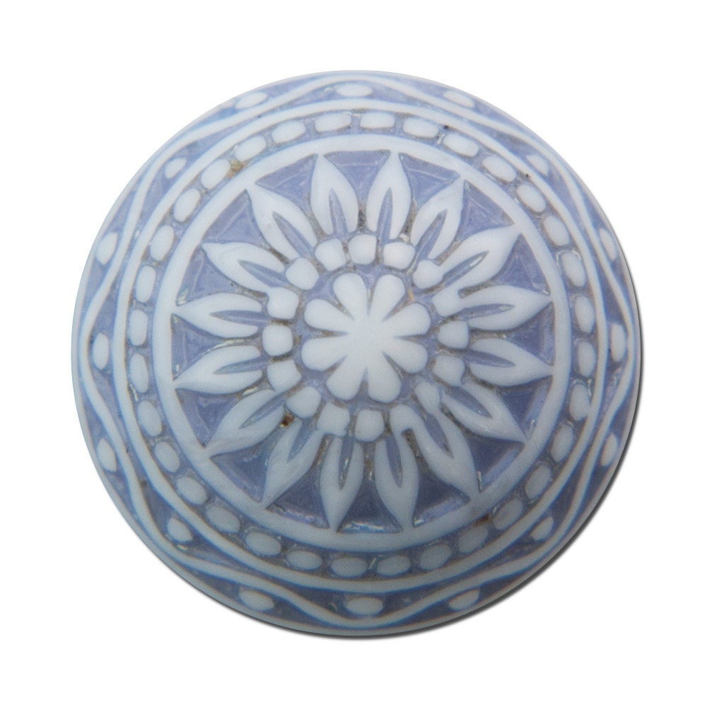 Vintage Etched Mosaic Gray Lavender Blue Cabochons 14mm cab713