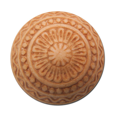 Vintage Etched Mosaic Faux Clay Tan Cabochons 16mm cab713D