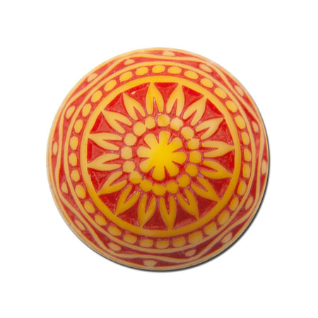 Vintage Etched Mosaic Red Orange and Yellow Cabochons 12mm cab827A