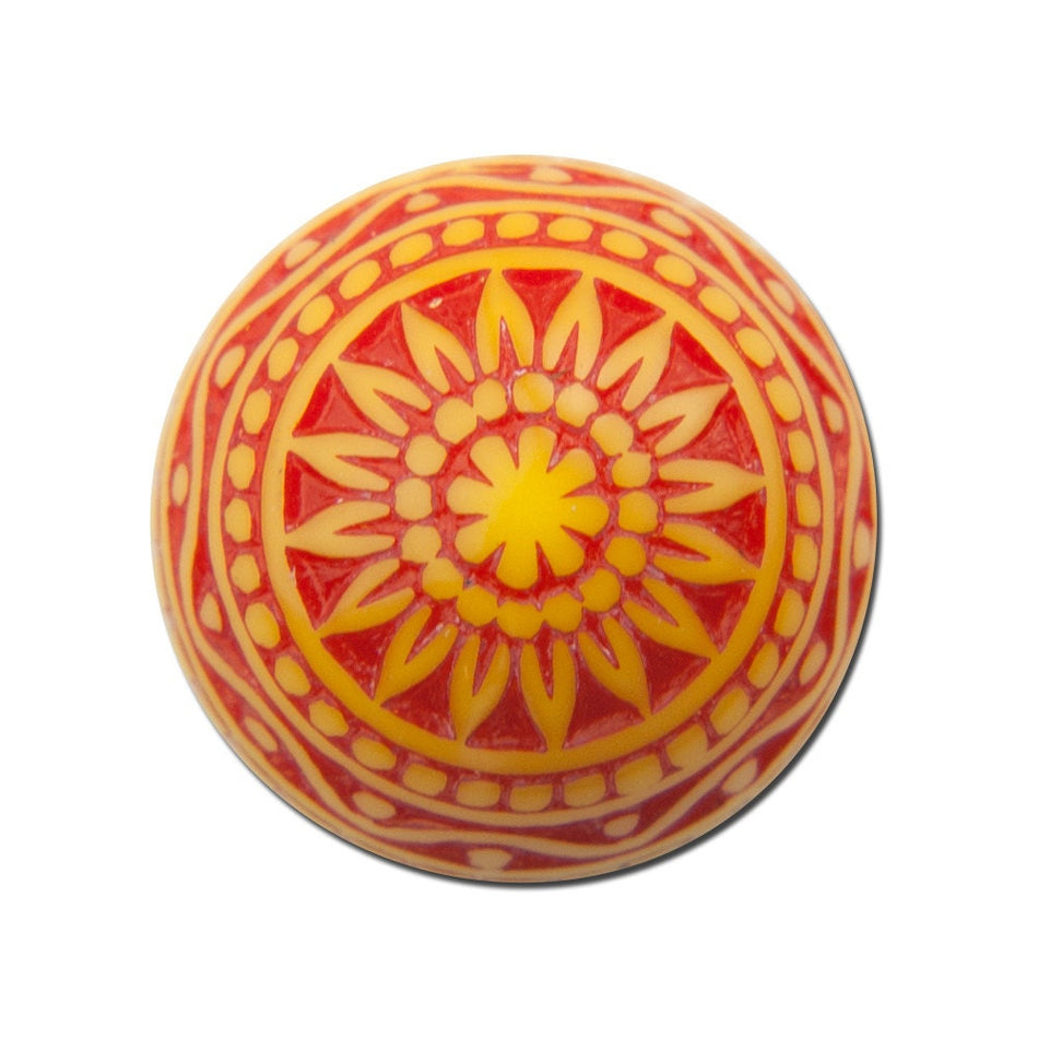 Vintage Etched Mosaic Red Orange and Yellow Cabochons 12mm cab827A