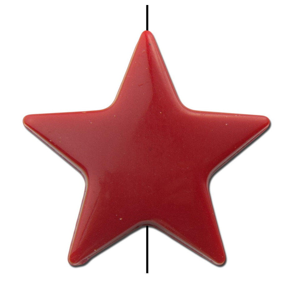 Vintage Acrylic Red Star Beads 21mm MD (6) bds1008D