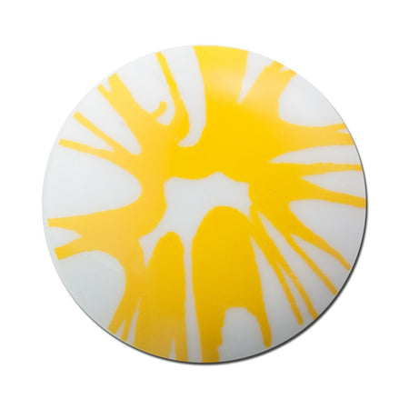 Funky Vintage Yellow Splatter Cabochon 30mm (2) cab393A