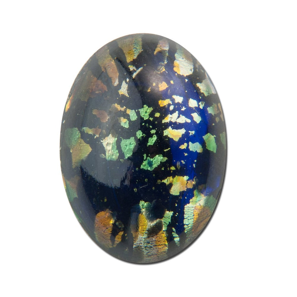 Blue Black Opal Glass Cabochon 25x18mm (1) cab5006G