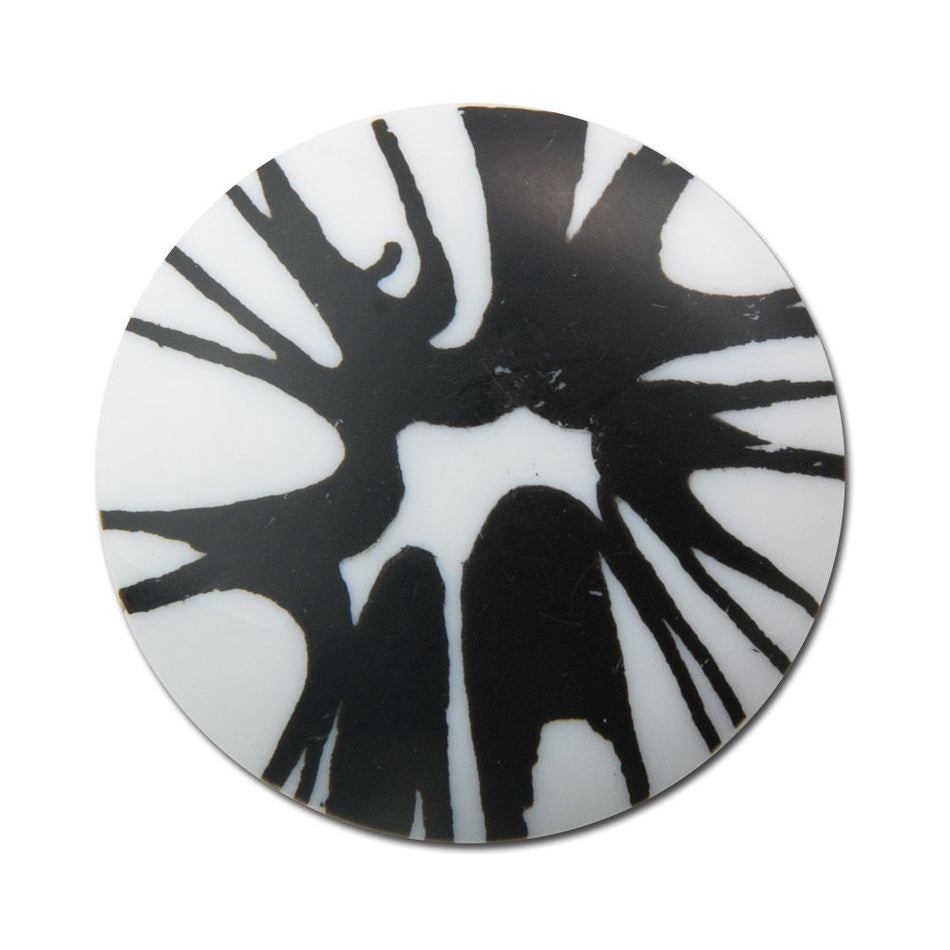 Vintage Black Splatter Cabochon 30mm (2) cab393E