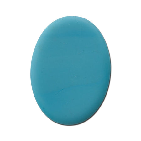 Vintage Matte Turquoise Blue with Gold Glass Cabochons Germany 25x18mm (1) cab453B