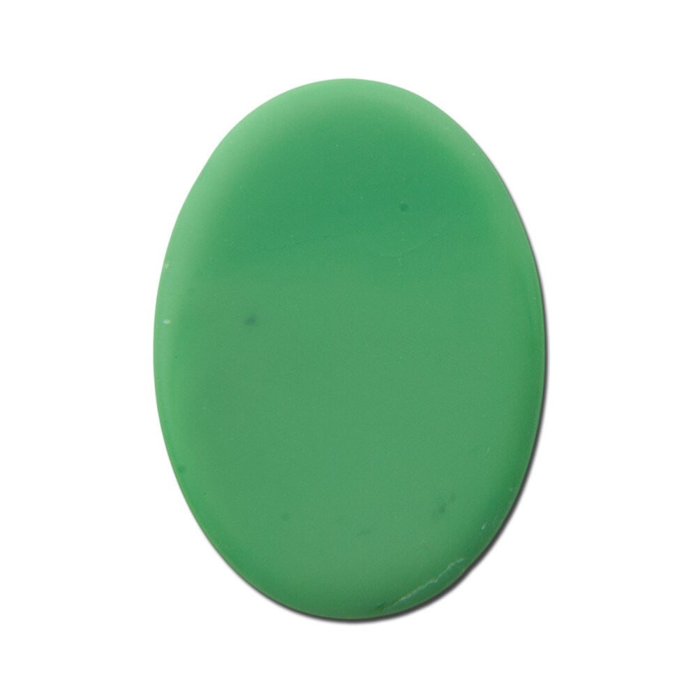 Vintage Matte Green with Gold Glass Cabochons Germany 25x18mm (1) cab453C
