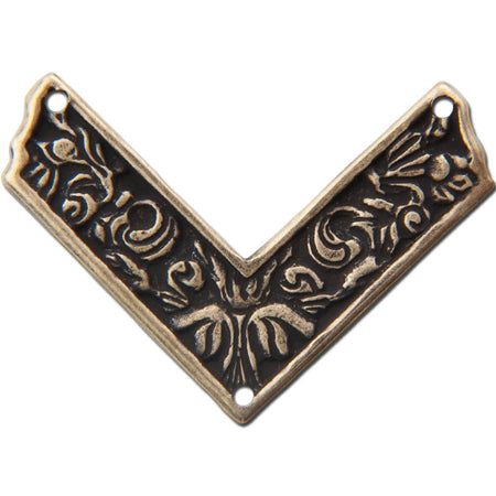 3 Hole Brass Ox Etched V Connector Pendant 34x27mm (4) mtl240A