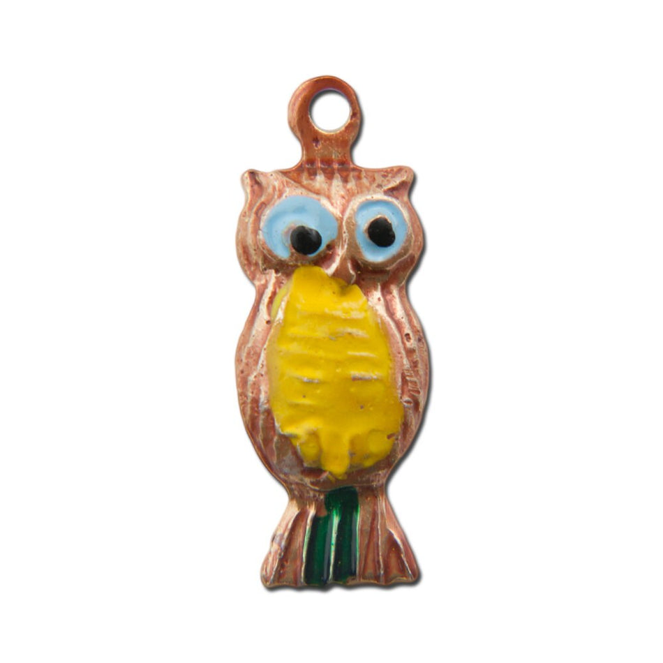 Vintage Metal Owl Charms 19mmx8mm (4) chr176D