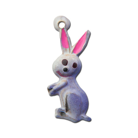 Vintage Metal Bunny Rabbit Charms 22mmx9mm (4) chr176E