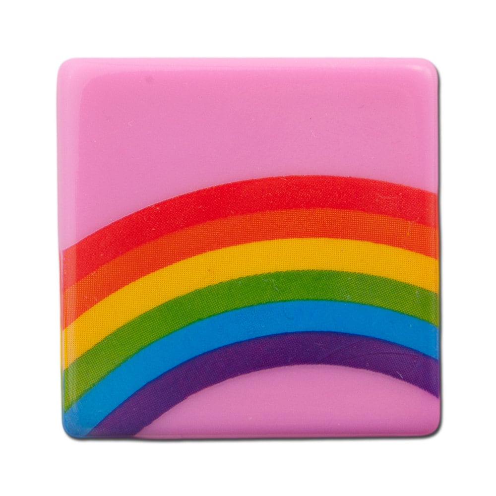 Vintage West German Pink Rainbow Cabochons 30mm (4) cab437H