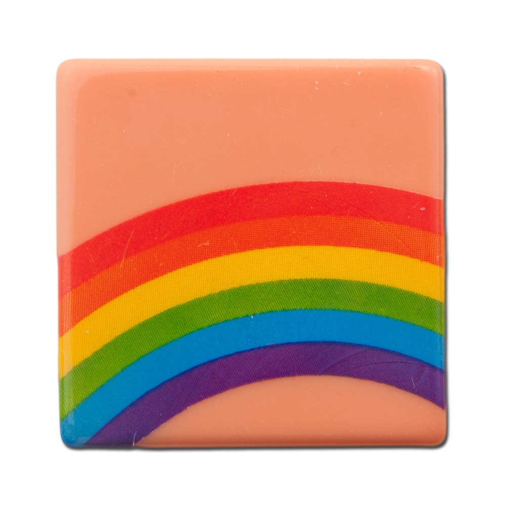 Vintage West German Peach Rainbow Cabochons 30mm (4) cab437E