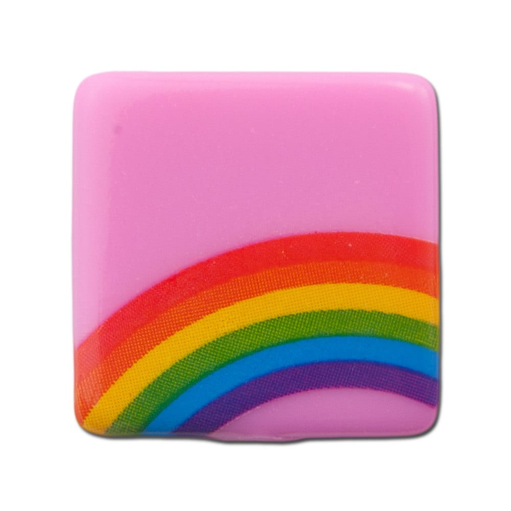 Vintage West German Pink Rainbow Cabochons 20mm (6) cab437