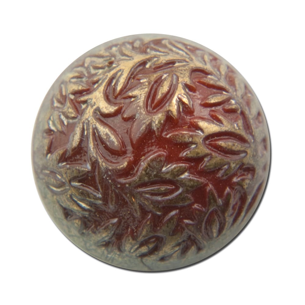 Vintage Red Etched Domed Cabochons Germany 15mm (2) cab047B