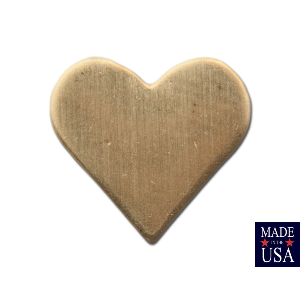 No Hole Small Raw Brass Heart 12mm (20) mtl452A