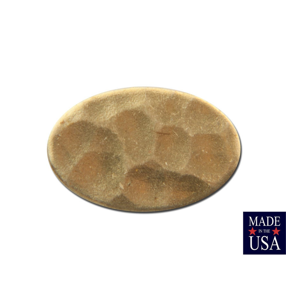 No Hole Hammered Small Raw Brass Oval 10x6mm (20) mtl454A
