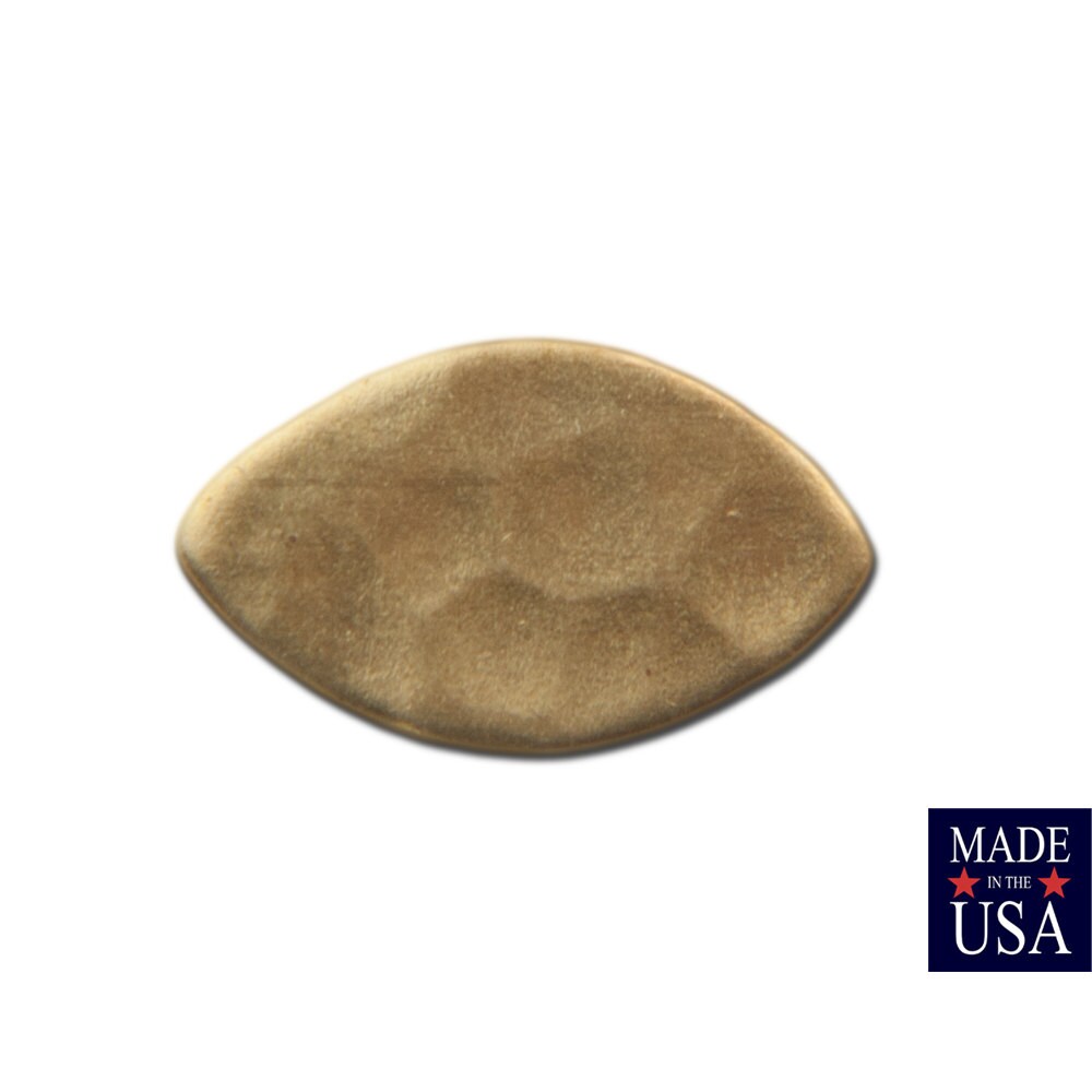 No Hole Hammered Small Raw Brass Pointed Oval 10x6mm (20) mtl455A
