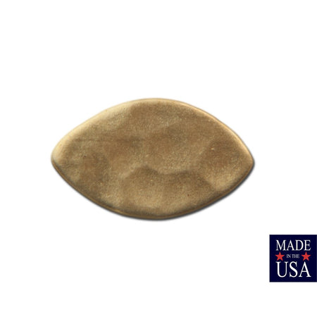 No Hole Hammered Small Raw Brass Pointed Oval 10x6mm (20) mtl455A