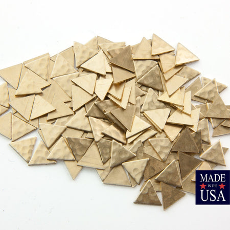 No Hole Hammered Small Raw Brass Triangle 9mm (20) mtl456A