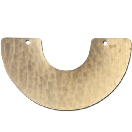 2 Hole Raw Brass Hammered U Connector Pendant 45x25mm (4) mtl458A