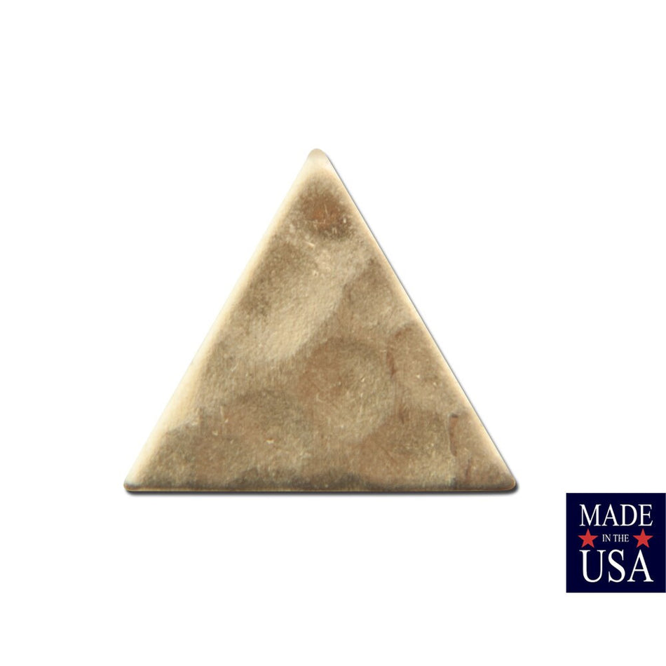 No Hole Hammered Small Raw Brass Triangle 9mm (20) mtl456A