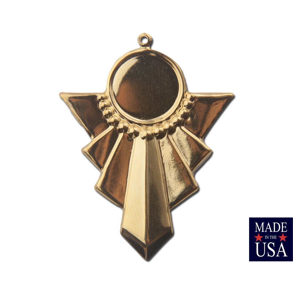 1 Loop Gold Plated Swag Pendant with 13mm Setting (4) pnd022G