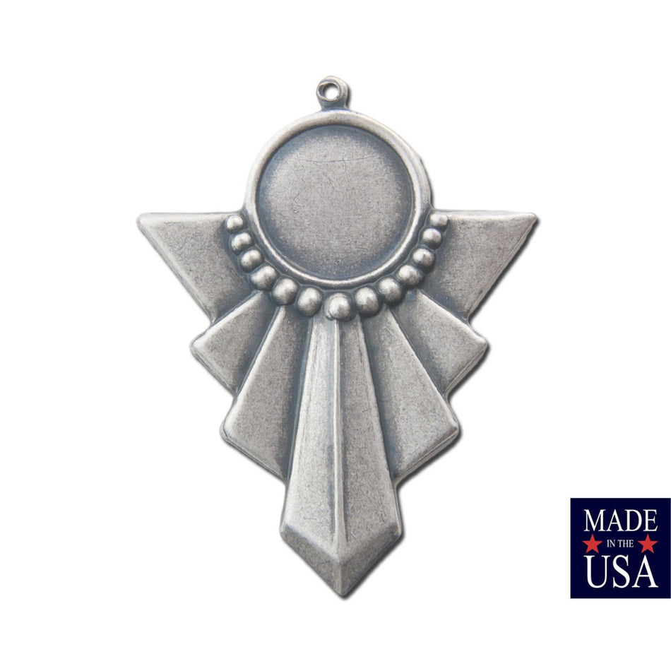1 Loop Matte Silver Ox Swag Pendant with 13mm Setting (4) pnd022J
