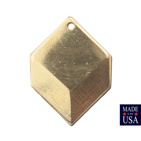 1 Hole Gold Plated Geometric Square Charms Drops (6) mtl076H