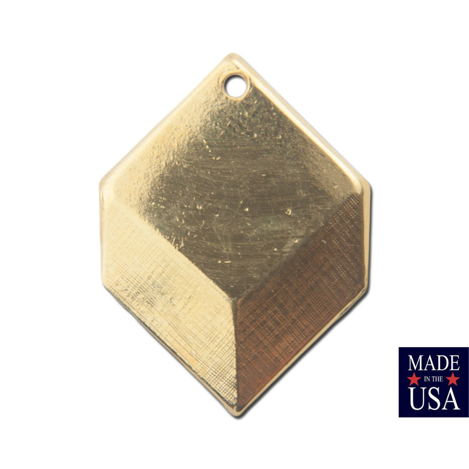 1 Hole Gold Plated Geometric Square Charms Drops (6) mtl076H