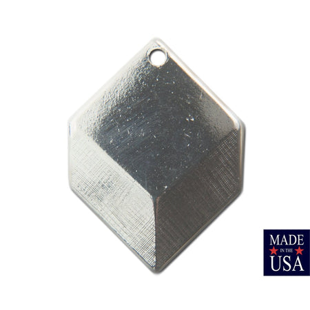 1 Hole Silver Plated Geometric Square Charms Drops 22x16mm (6) mtl076D