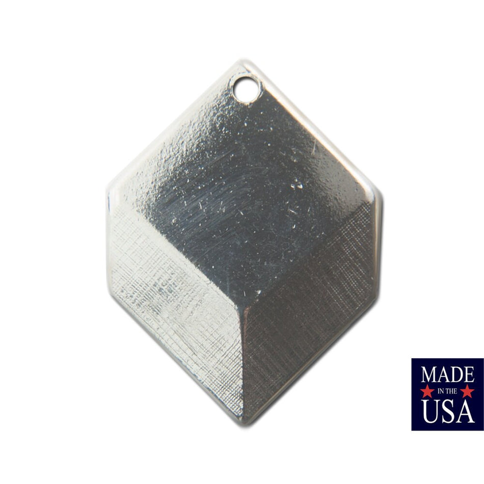 1 Hole Silver Plated Geometric Square Charms Drops 22x16mm (6) mtl076D