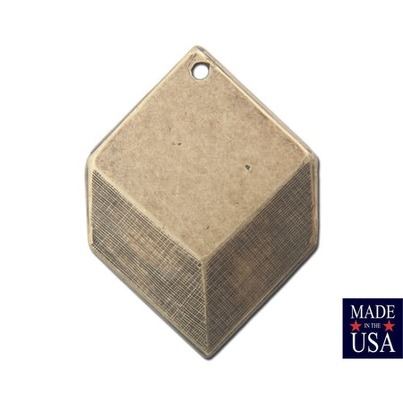 Brass Ox Plated Geometric Square Charms Drops 22x16mm mtl076F
