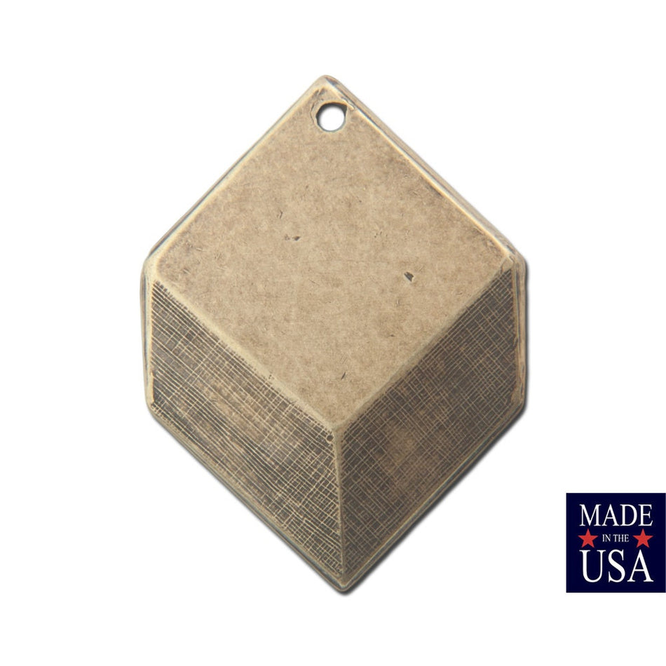 Brass Ox Plated Geometric Square Charms Drops 22x16mm mtl076F