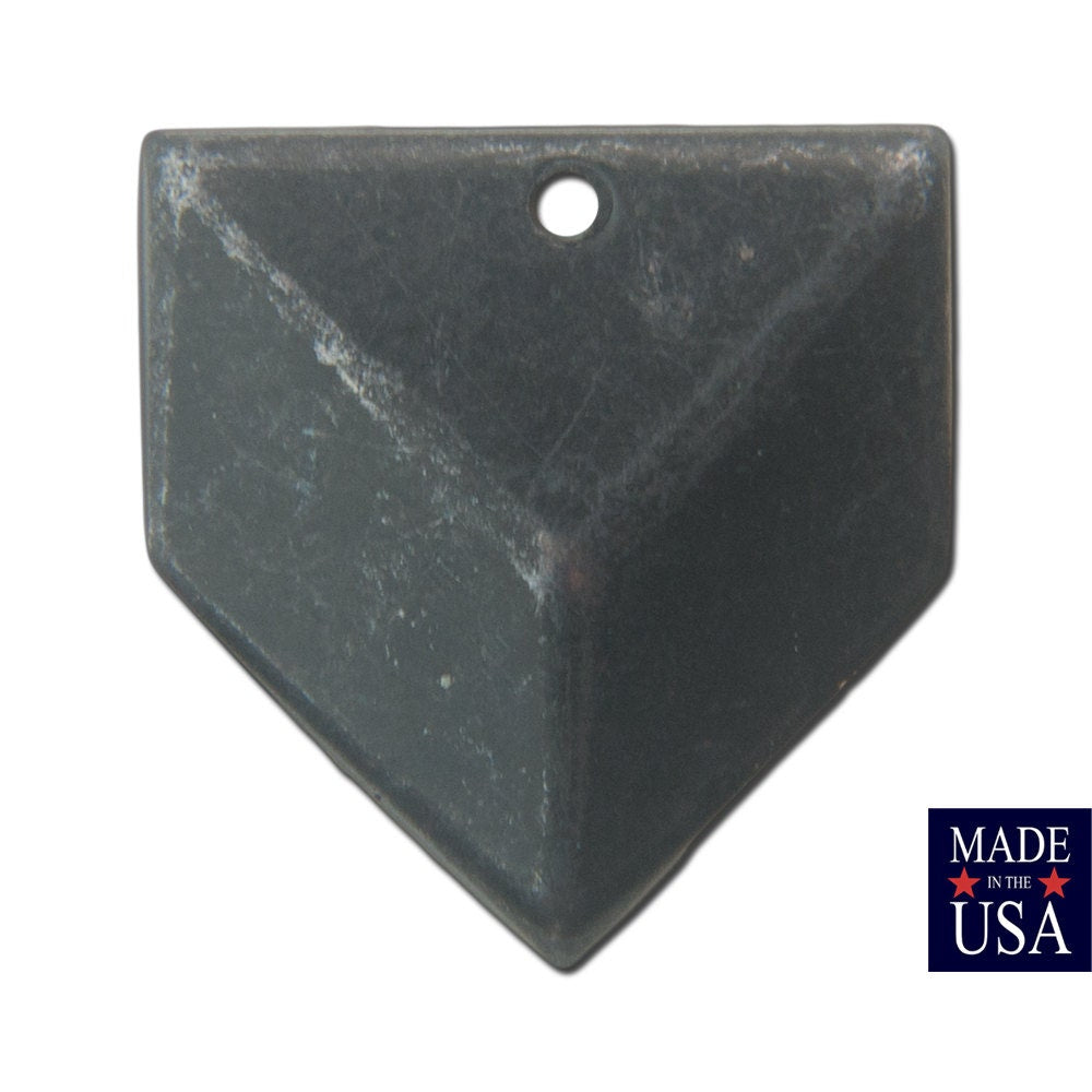 1 Hole Matte Black Plated Plated Geometric Triangle Charms Drops 18x18mm (6) mtl076K