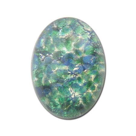 Green Opal Oval Glass Cabochons 18x13mm (2) cab5005B