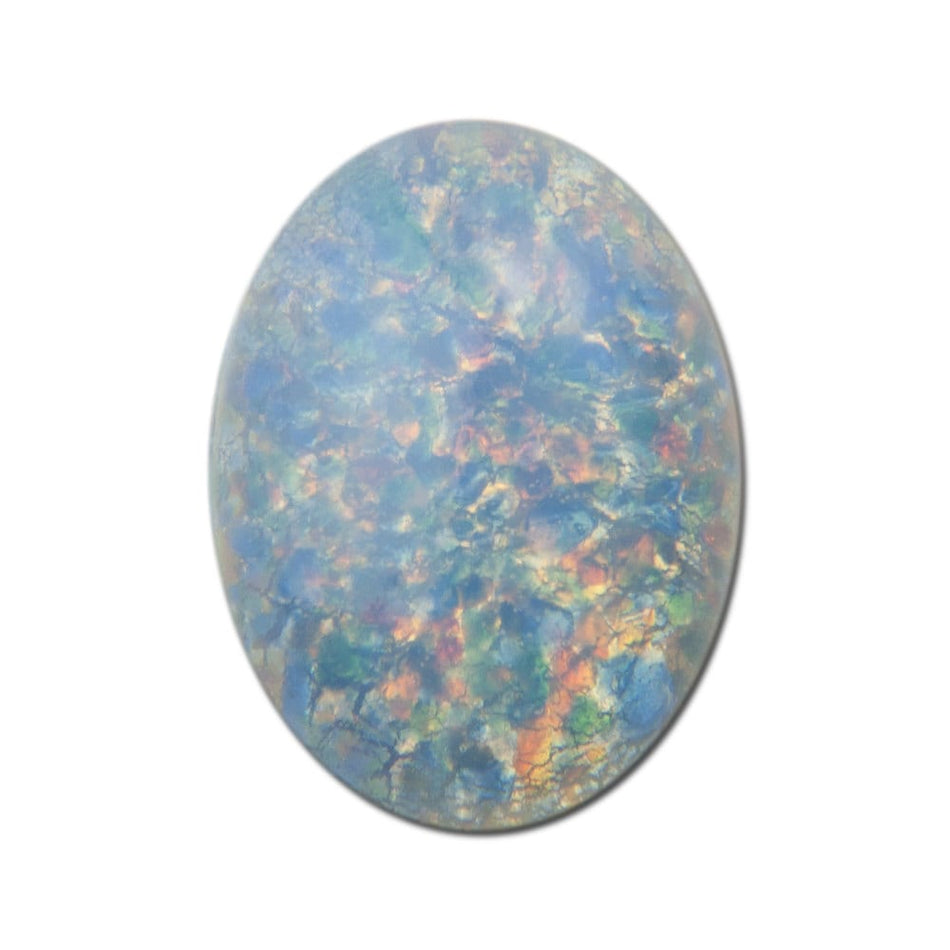 Blue Opal Oval Glass Cabochons 18x13mm (2) cab5005C