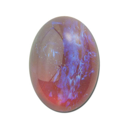 18x13mm Mexican Fire Opal Glass Oval Cabochons (2)