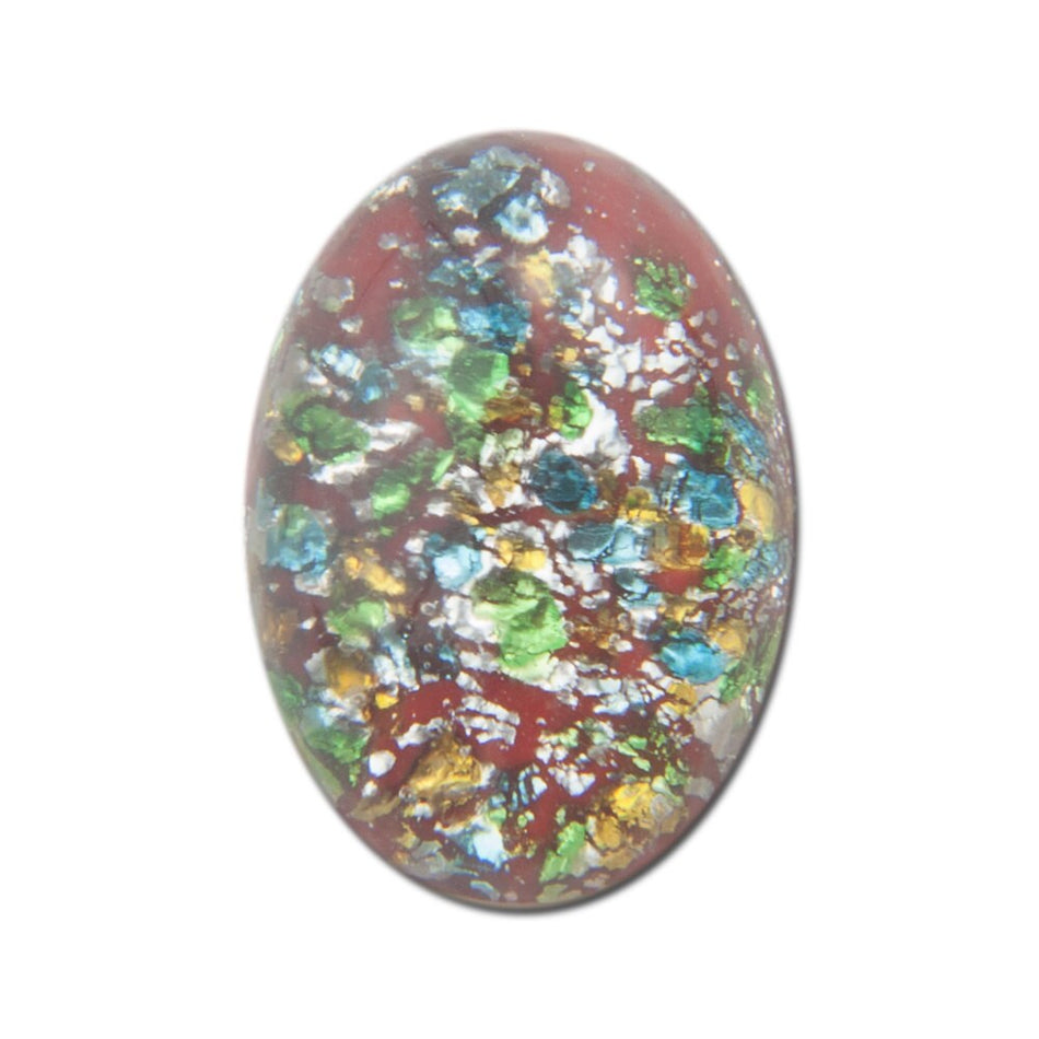 Red Opal Oval Glass Cabochons  18x13mm (2) cab5005Q