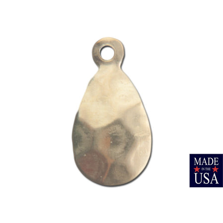 1 loop Hammered Small Raw Brass Teardrop 13mmx7mm (16) mtl462A