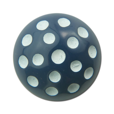Vintage Navy Blue with White Polka Dots Acrylic Cabochons 24mm (2) cab374