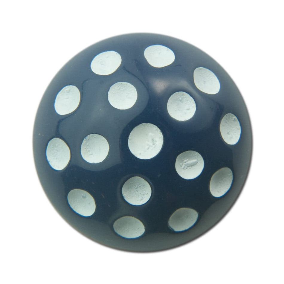 Vintage Navy Blue with White Polka Dots Acrylic Cabochons 24mm (2) cab374