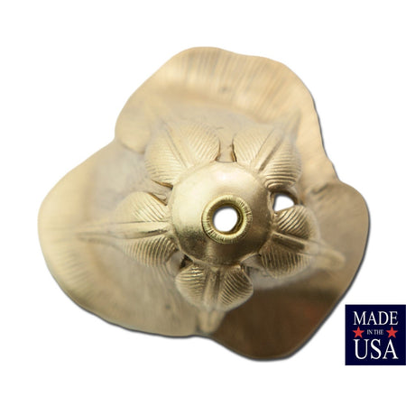 Raw Brass 3D Tulip or Rosebud Bead Cap Finding LG (2) mtl063C