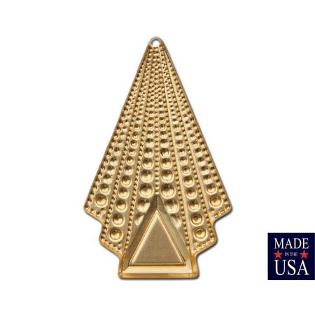 1 Hole Raw Brass Deco Bubble Drop / Pendant with Trangle Setting 45x27mm (2) mtl467A