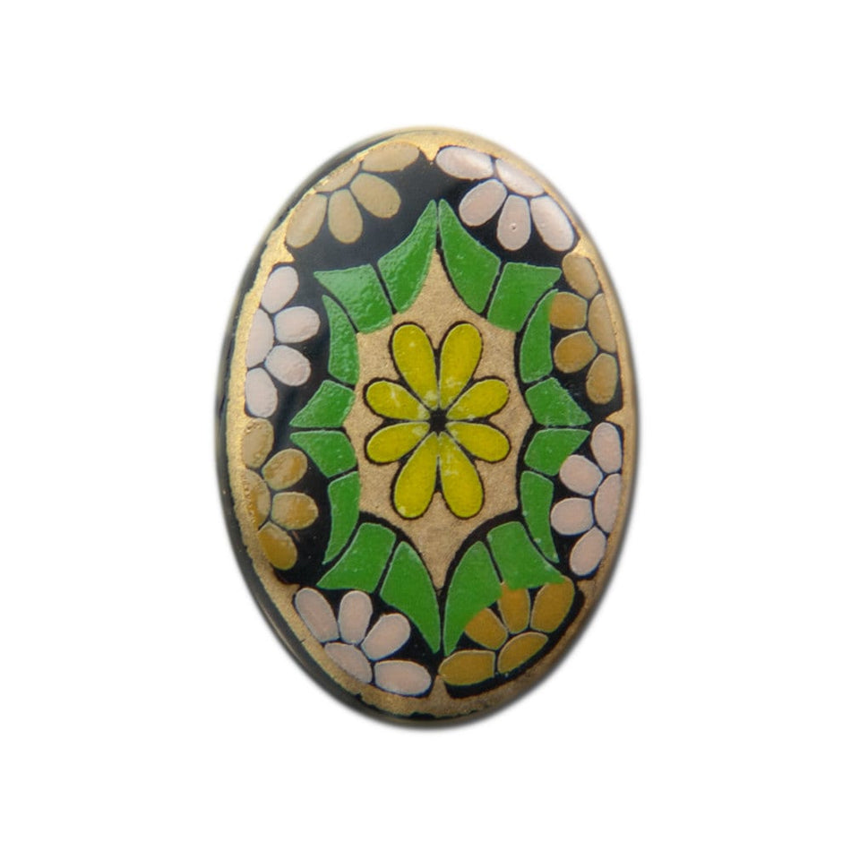 Vintage Glass Mosaic Cabochons Green Germany 14x10mm (2) cab879C