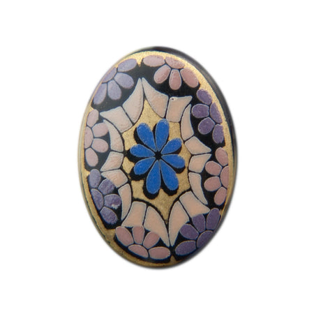 Vintage Glass Mosaic Cabochons Purple Germany 14x10mm (2) cab879A