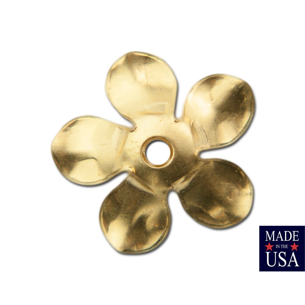 Raw Brass Cupped Flower Bead Cap 12mm (8) mtl263A