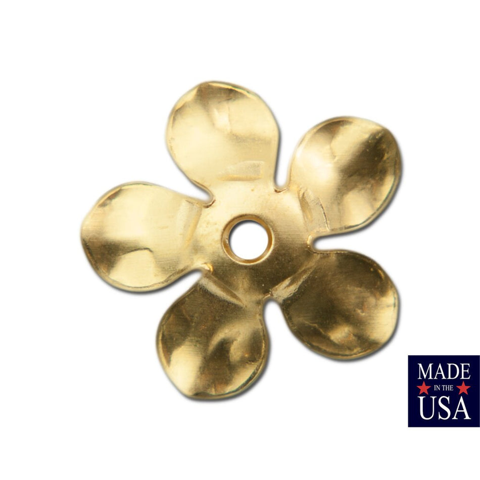 Raw Brass Cupped Flower Bead Cap 12mm (8) mtl263A